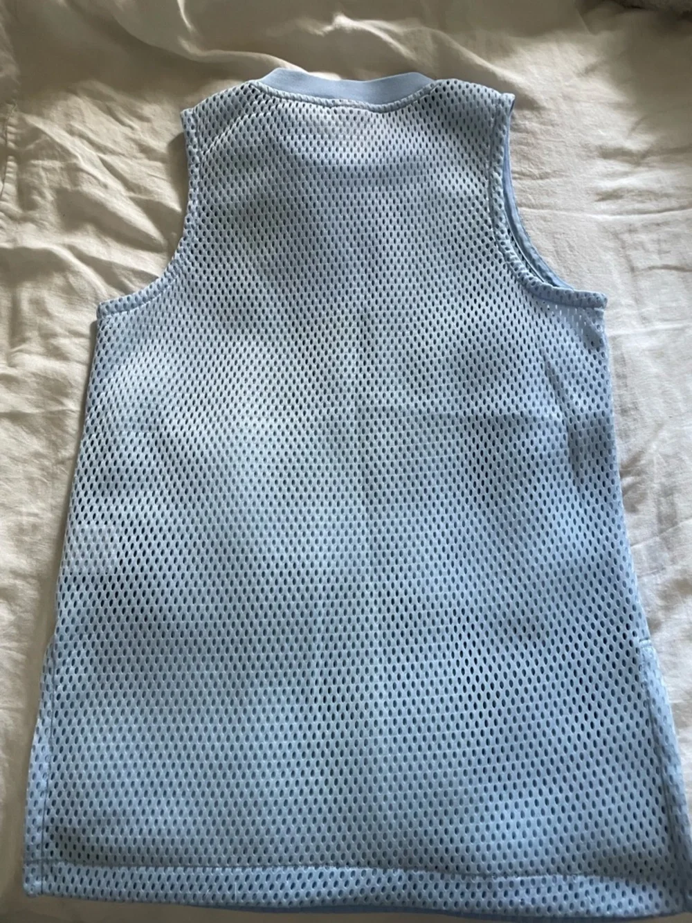 Nike Light Blue and Navy Mesh Tank Top